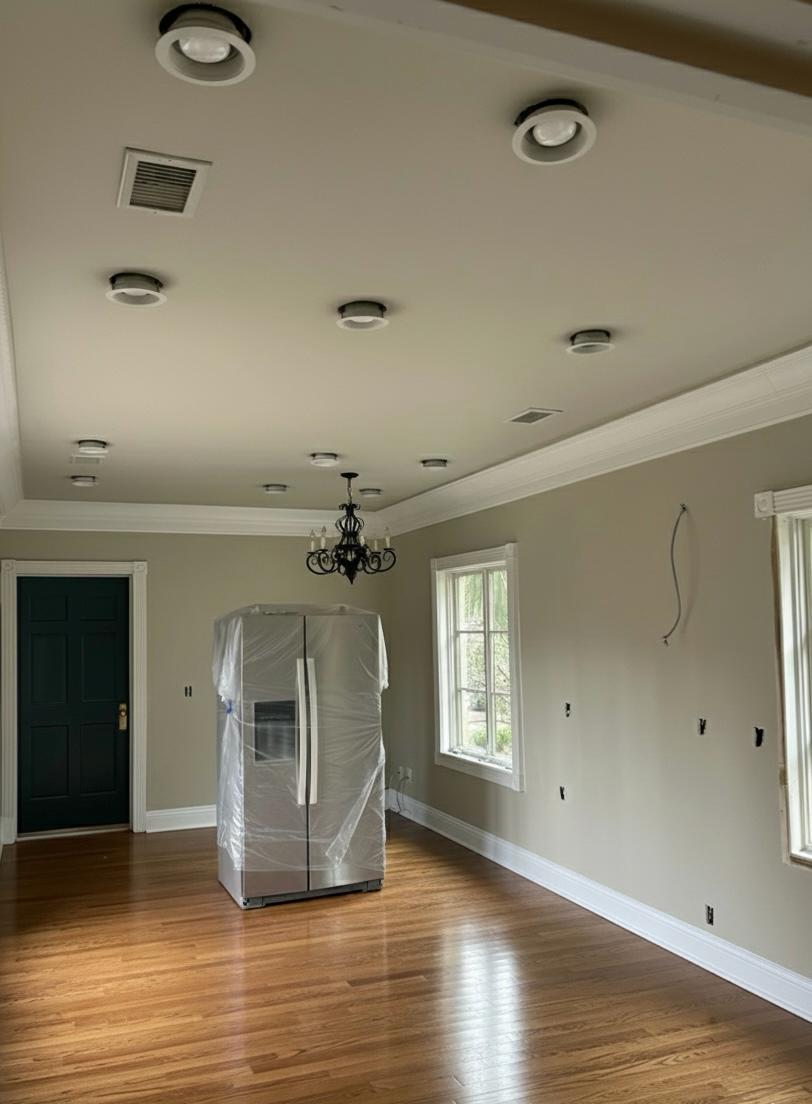 Interior room with painting preparation